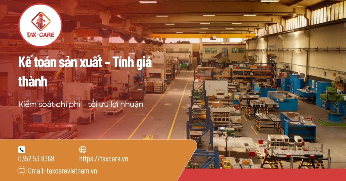 Dịch vụ kế toán sản xuất – tính giá thành theo sản phẩm/đơn hàng/công đoạn. Tập hợp chi phí, phân bổ SXC, theo dõi dở dang, báo cáo quản trị rõ ràng, hỗ trợ tối ưu chi phí.