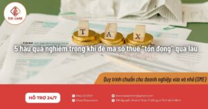 5 hậu quả nghiêm trọng khi để mã số thuế tồn đọng quá lâu không chỉ khiến doanh nghiệp phát sinh nợ thuế, tiền phạt mà còn ảnh hưởng đến người đại diện pháp luật, hồ sơ tín dụng và nguy cơ bị kiểm tra, điều tra.