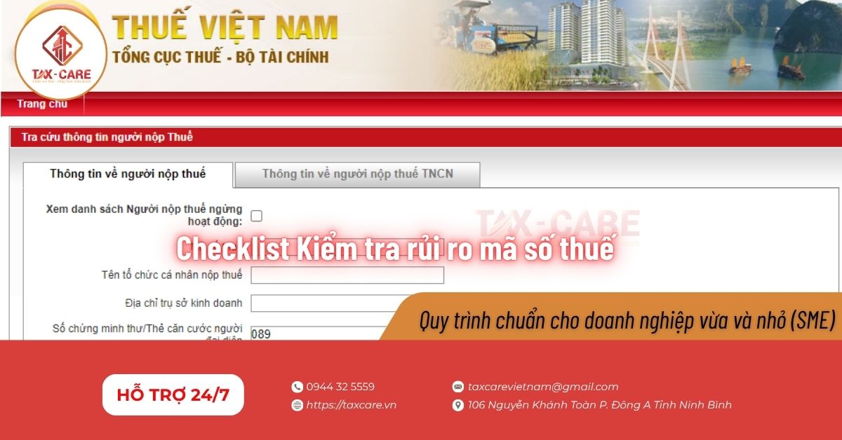 Doanh nghiệp bạn có đang trong tình trạng nguy hiểm không? Tự kiểm tra ngay với 8 câu hỏi Yes/No đơn giản để phát hiện sớm rủi ro thuế, báo cáo chậm nộp, mã số thuế tồn đọng và các vấn đề pháp lý.